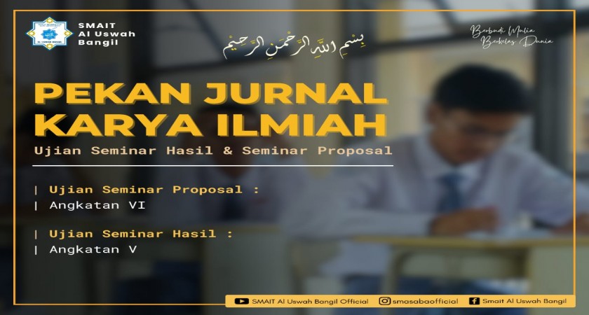 SMAIT Al Uswah Bangil Gelar Pekan Jurnal Karya Ilmiah Sebagai Wadah Siswa Berprestasi dalam Penelitian